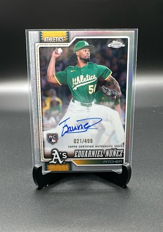 Eduarniel Núñez 2026 Topps Chrome Rookie Autographs Refractors #RA-EN /499 RC Auto