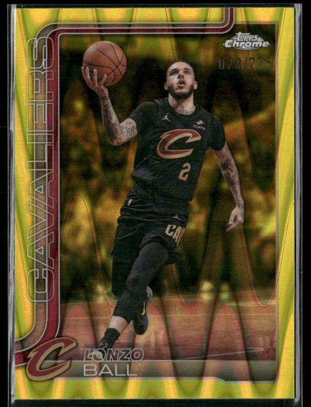 Lonzo Ball 2025 Topps Chrome Update Yellow RayWave Refractor #119 /275