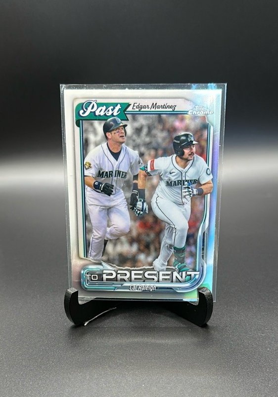 Edgar Martínez and Cal Raleigh 2026 Topps Chrome Past to Present #PTP-15