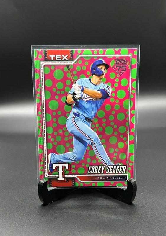 Corey Seager 2026 Topps Holiday Polka Dots Green/Pink #96