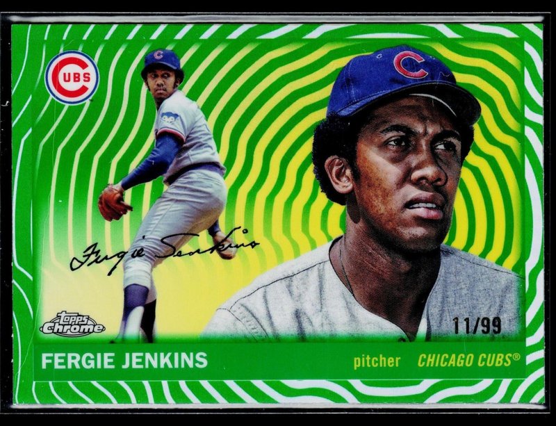Fergie Jenkins 2025 Topps Chrome Platinum Green Vibrations Refractors #364