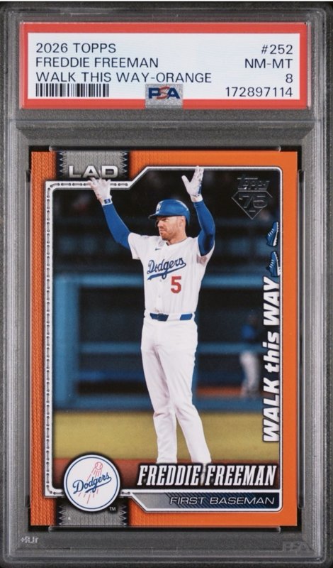 2026 Topps Freddie Freeman Walk This Way SSP Orange /25 Dodgers RARE-PSA 9