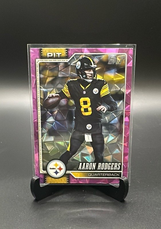 2026 Topps Flagship #173 Aaron Rodgers Pink Diamante Foil