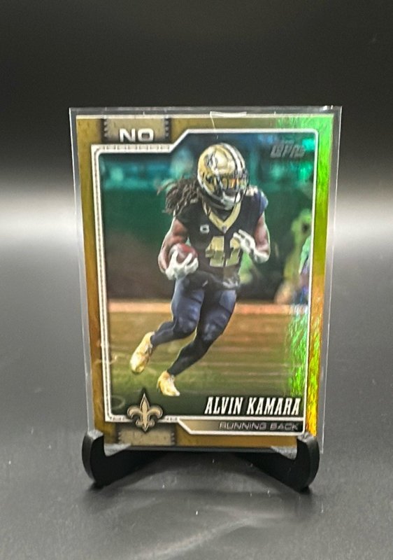 2026 Topps Flagship #149 Alvin Kamara Gold Rainbow Foil #/50