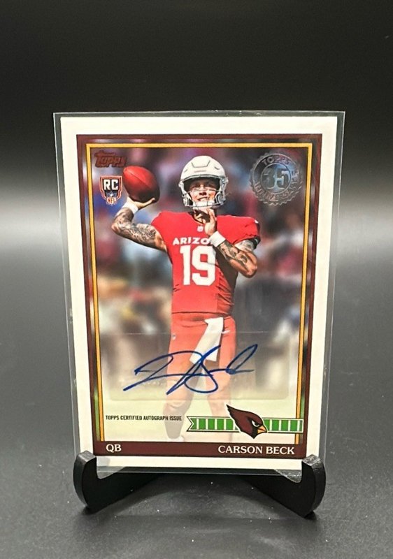 2026 Topps Flagship #91FRA-CB Carson Beck 1991 Topps Football Rookie Autographs