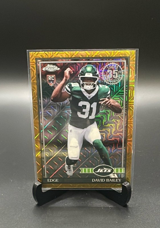 2026 Topps Flagship David Bailey 1991 Topps Football Rookies Chrome Gold #/50