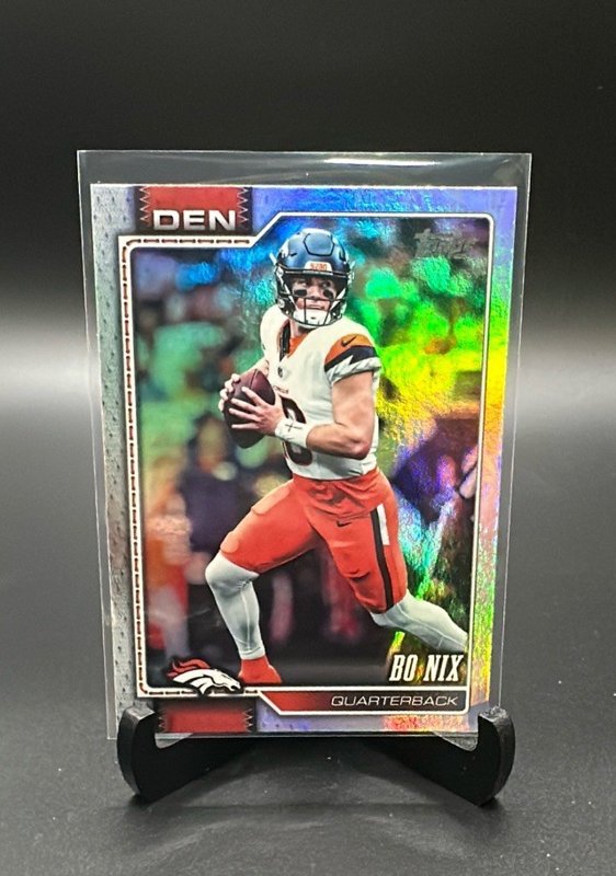 2026 Topps Flagship #58 Bo Nix Rainbow Foil