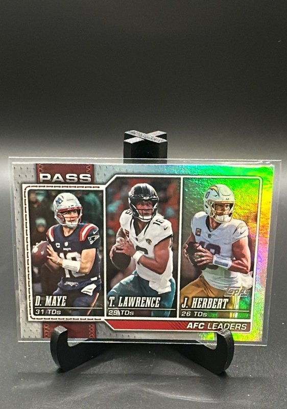 2026 Topps  AFC Passing Leaders ( Lawrence / Maye /Herbert) Rainbow Foil