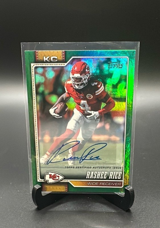 2026 Topps Flagship #101 Rashee Rice Autographs Green Bookend 99/99