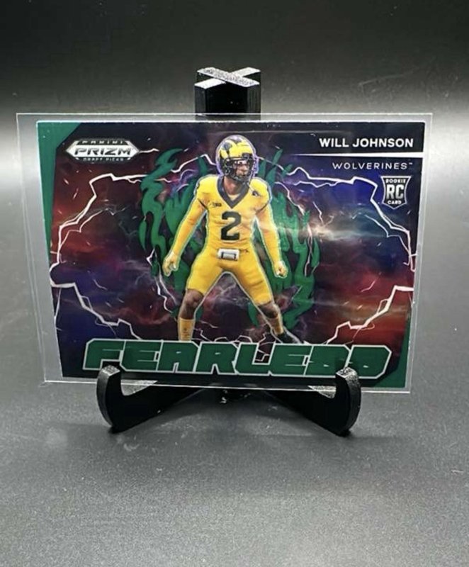 Will Johnson 2025 Panini Prizm Draft Picks #F-WJN Wolverines Fearless Green RC