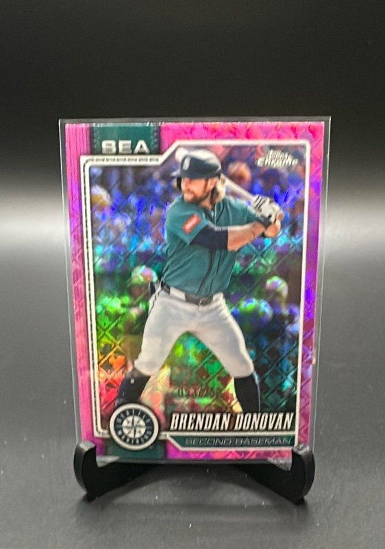 2026 Topps Chrome Logofractor Edition #68 Brendan Donovan Pink Refractor #/250