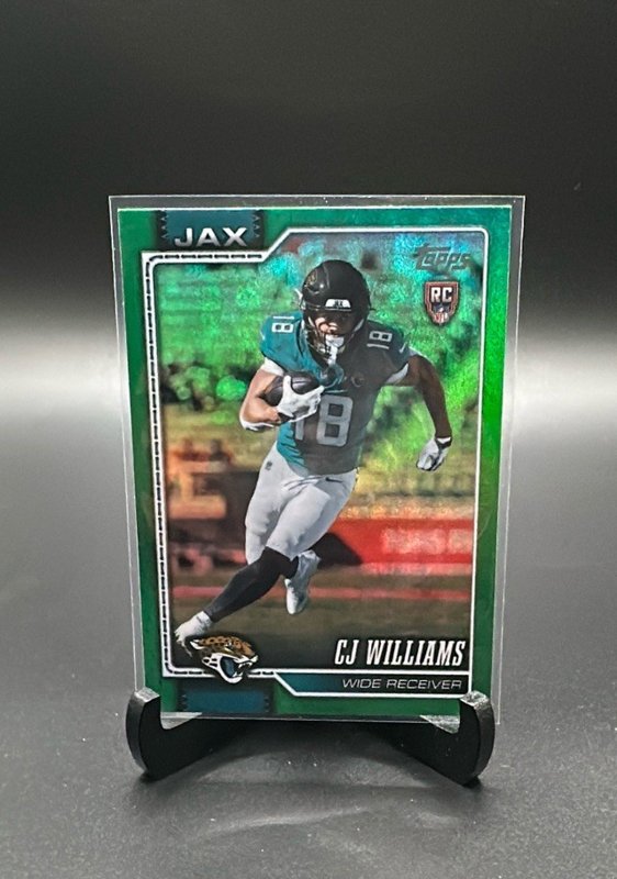 2026 Topps Flagship #394 C.J. Williams Green Rainbow Foil #/99
