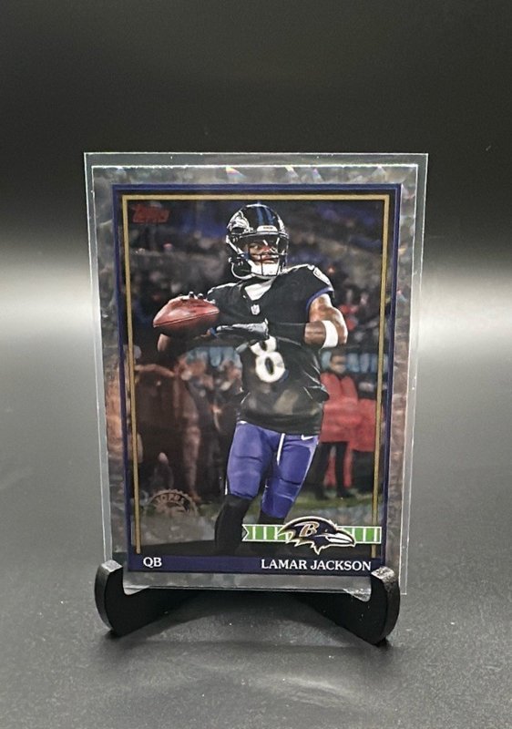 2026 Topps Flagship #91TF-7 Lamar Jackson 1991 Topps Football Crackle