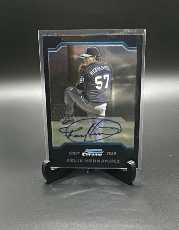 FELIX HERNANDEZ RC Auto 👑 2004 First Bowman Chrome Mariners #345 ⚾ "King Felix"