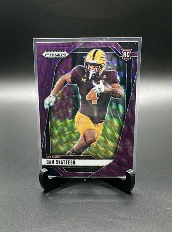 Cam Skattebo 2025 Panini Prizm Draft Picks Purple Wave Rookie Card #9 Giants
