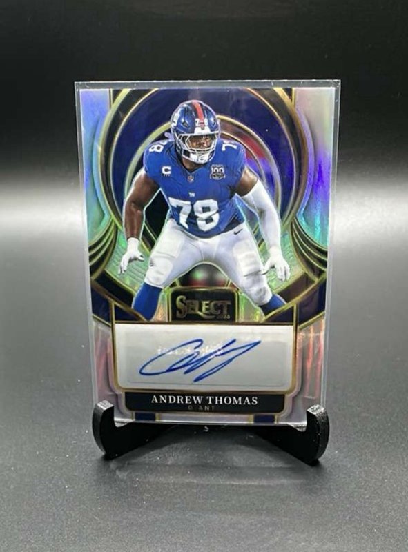 2025 Panini Select Andrew Thomas Select Signatures Auto Prizm Giants #SIP-ATS