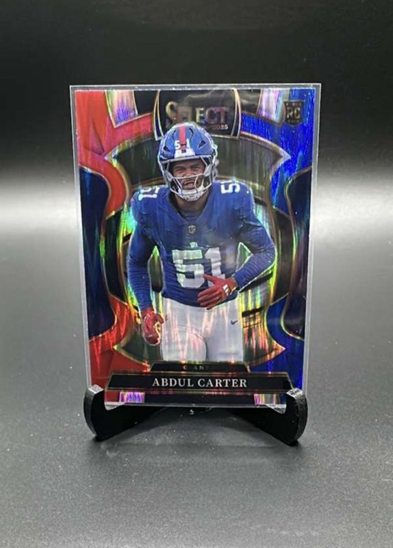2025 Panini Select Red & Blue Shock Abdul Carter RC #95