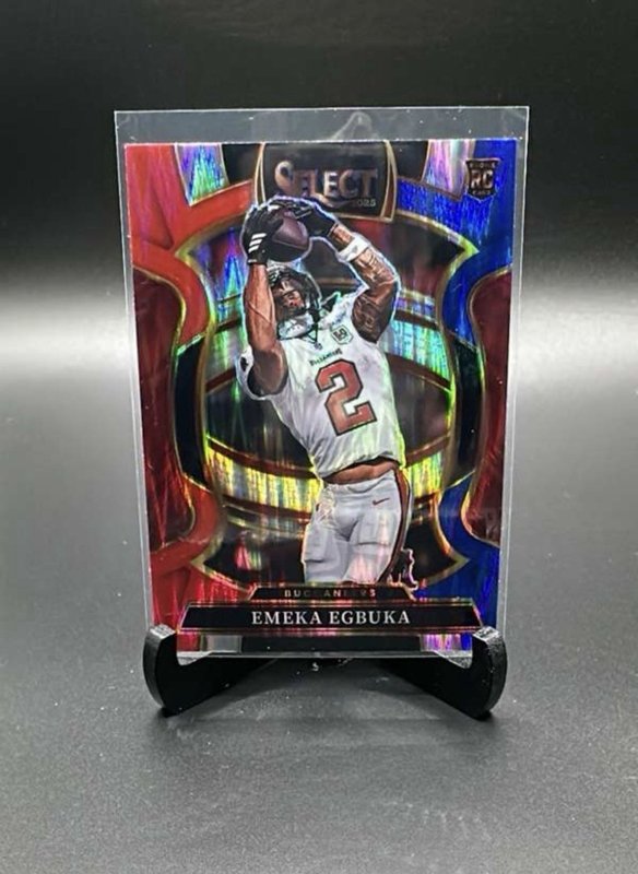 2025 Panini Select Red & Blue Shock Emeka Egbuka RC #37