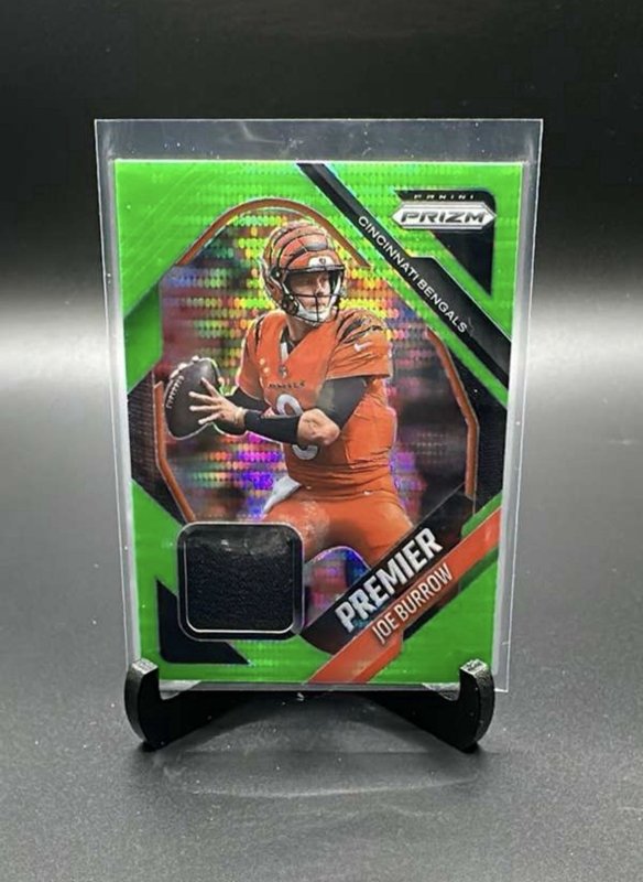 2025 Panini Prizm - Premier Jerseys Joe Burrow #PJY-JBW Neon Green Football