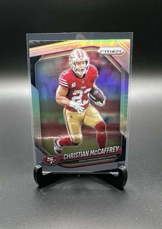 2025 Prizm Football Christian McCaffrey Silver Prizm 49ers Card #156