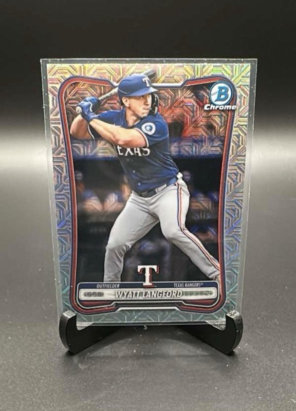 Wyatt Langford 2026 Bowman Chrome Mega Box Mojo Base Chrome Cards #56