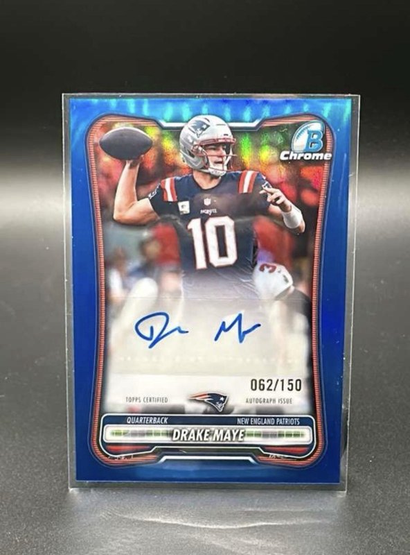 Drake Maye 2026 Bowman Chrome True Blue /150 Auto