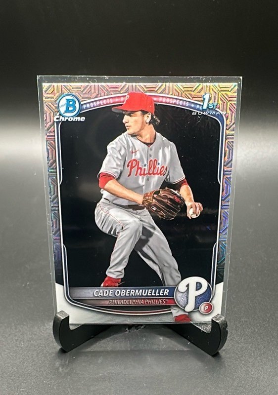 Cade Obermueller 2025 Bowman Draft Chrome Mojo Refractor #BDC-80