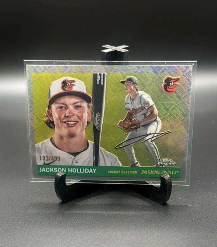 2025 Topps Chrome Platinum Jackson Holiday Topps Logo Refractor /499 Orioles