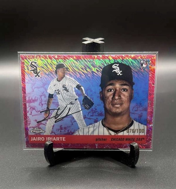 2025 Topps Chrome Platinum Jairo iriarte Toile Cream / Fuchsia Shimmer /100