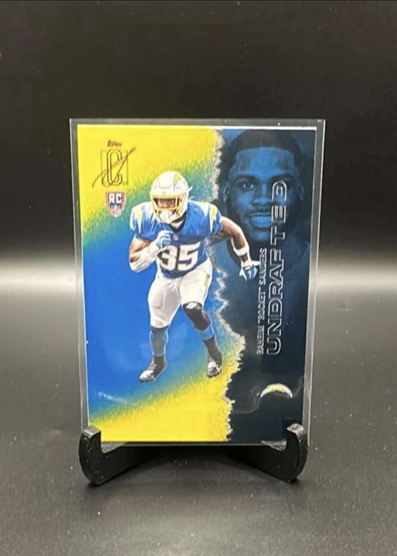 #189 Raheim "Rocket" Sanders Topps Signature Series Yellow/Blue Refractor
