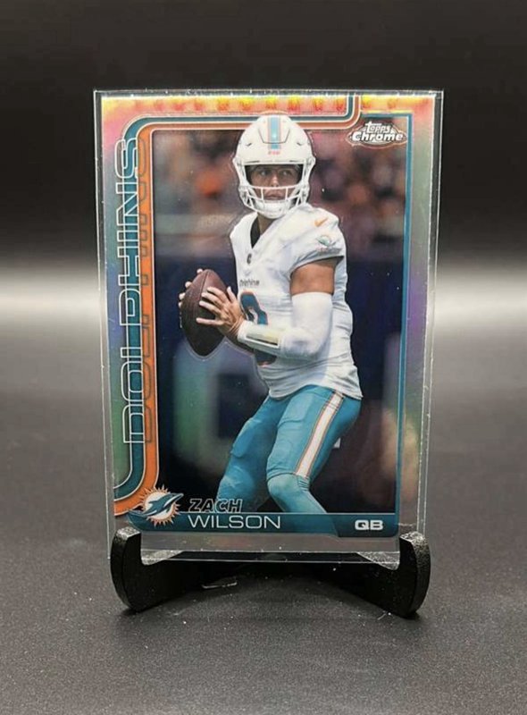 Zach Wilson 2025 Topps Chrome Football #189 Refractor