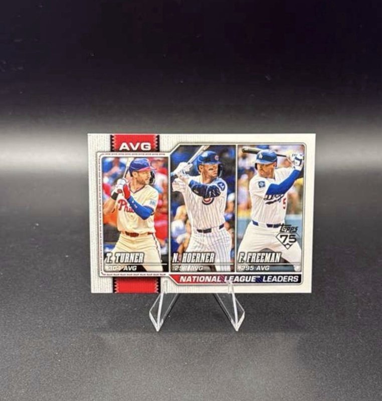 Freddie Freeman, Trea Turner and Nico Hoerner 2026 Topps Series 1 League Leaders