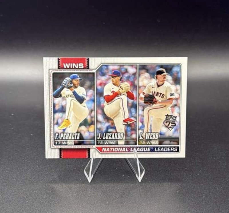 Peralta Luzardo Webb 2026 Topps Series 1 75th Anniversary NL Wins Leaders #117