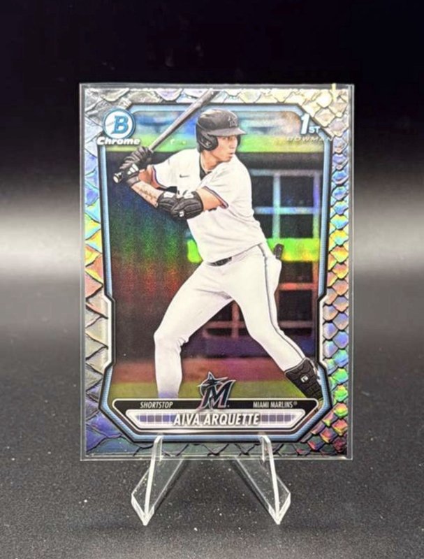 2026 BOWMAN CHROME REPTILIAN REFRACTOR BCP40 AIVA ARQUETTE MARLINS 2A
