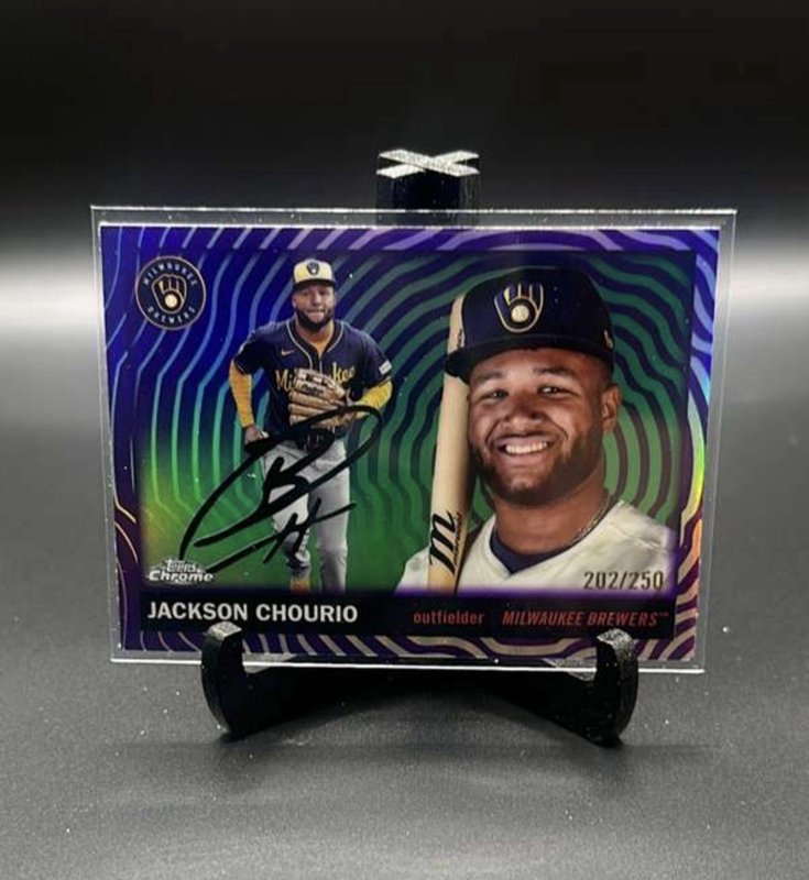 2025 Topps Chrome Platinum Jackson Chourio Vibrations Refractor /250 -Brewers